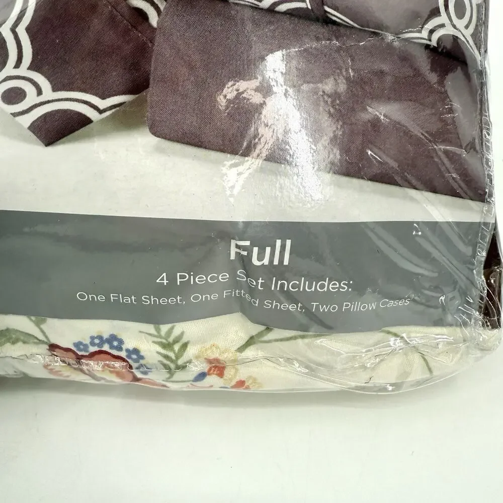 Comfort Bay Luxuriously Soft Full Sheet Set Country Floral Retro Print Polyester